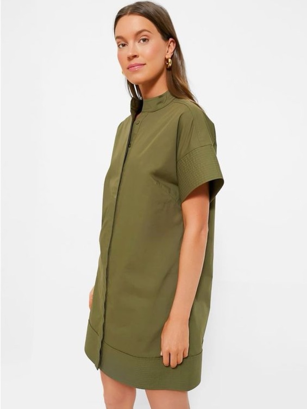 Tuckernuck Olive Green Trapunto Stitch Sofia Shirt Dress NWT *Read Description*